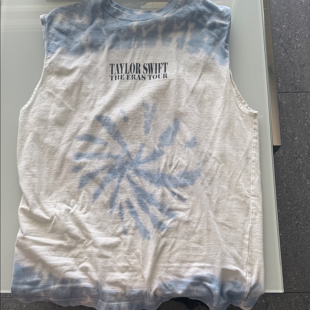 Taylor Swift The Eras Tour Kids Tie-Dye Tank Top - Blue and White